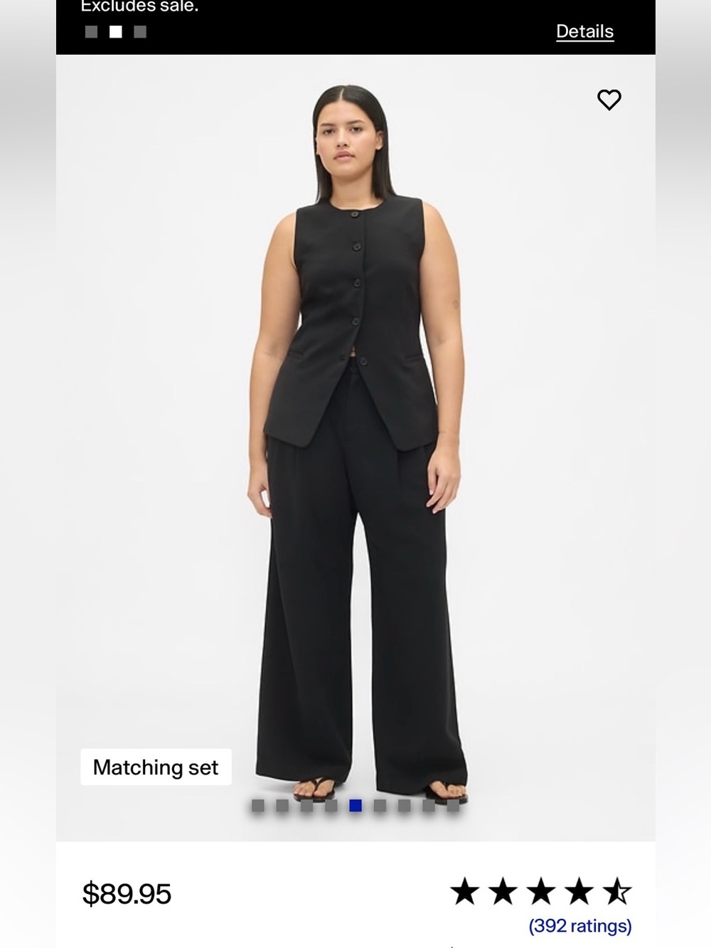 GAP 365 High Rise Trouser Black Wide Leg NWT 20
